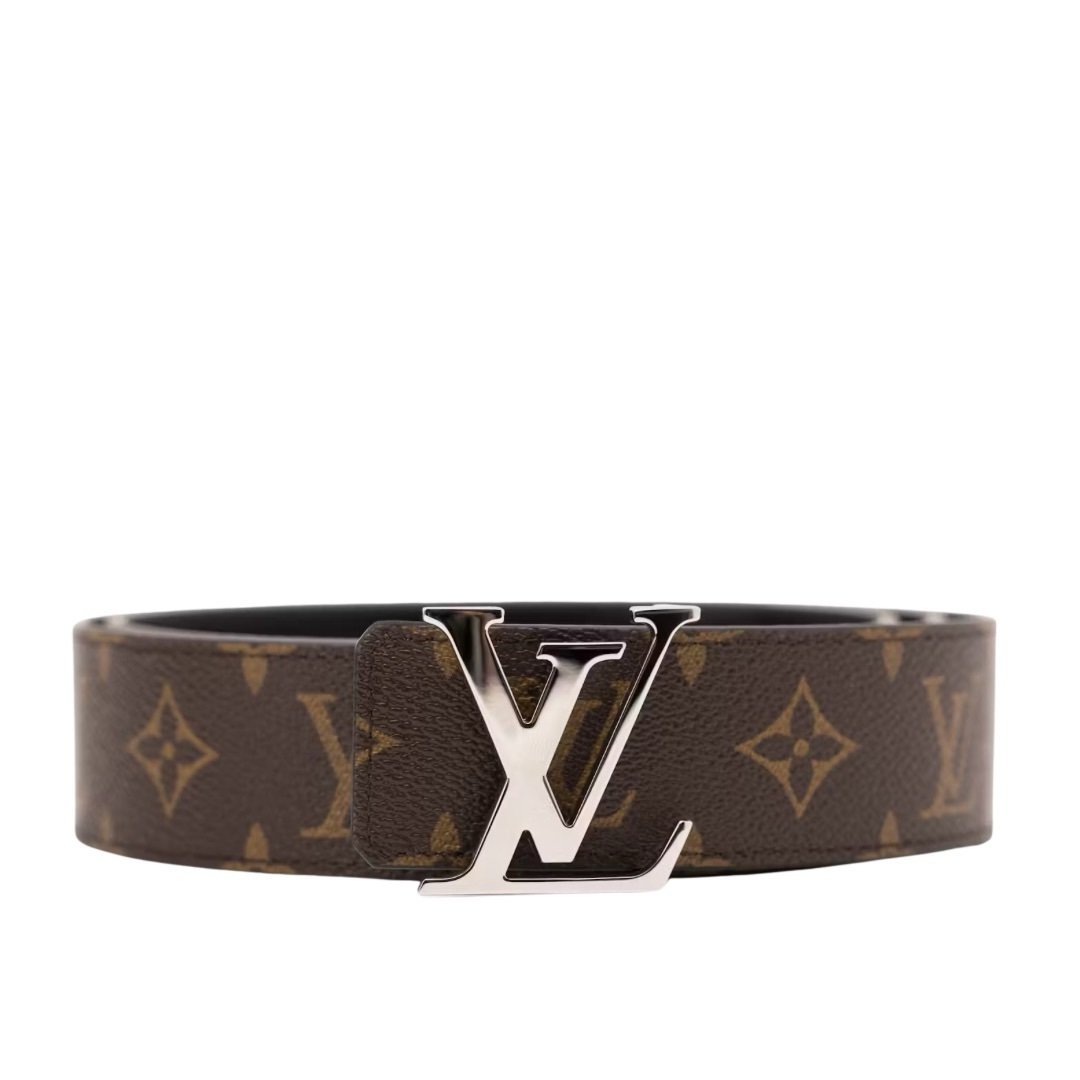 Louis Vuitton LV Initiales Silver Buckle Belt Monogram 40mm Brown/Black