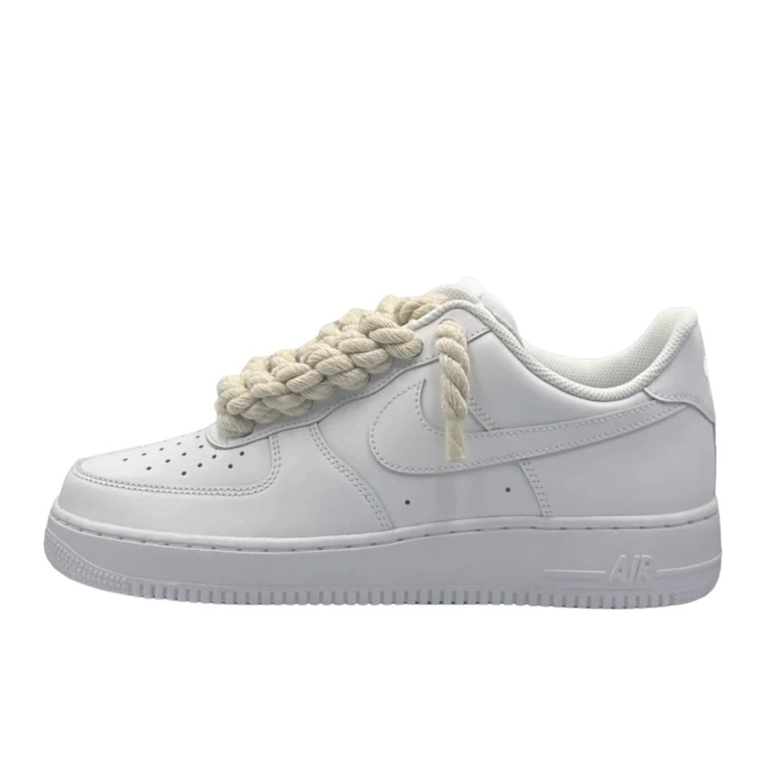 Nike Air Force 1 White Beige Rope Laces
