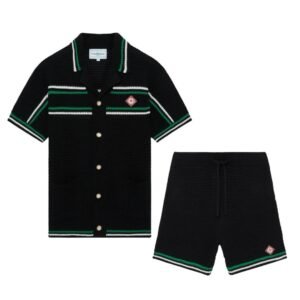 Casablanca Crochet Black Green 2-Piece Set