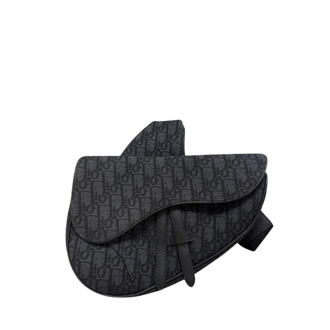 Dior Oblique Jacquard Canvas Black Crossbody Bag