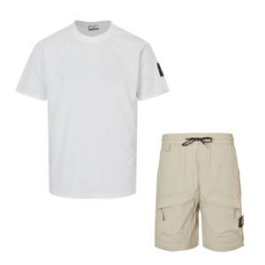 Stone Island 2-Piece Summer Set White Beige